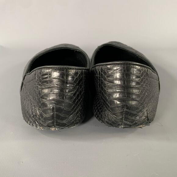 HAIDER ACKERMANN Size 8 Black Snake Leather Loafers main image 5